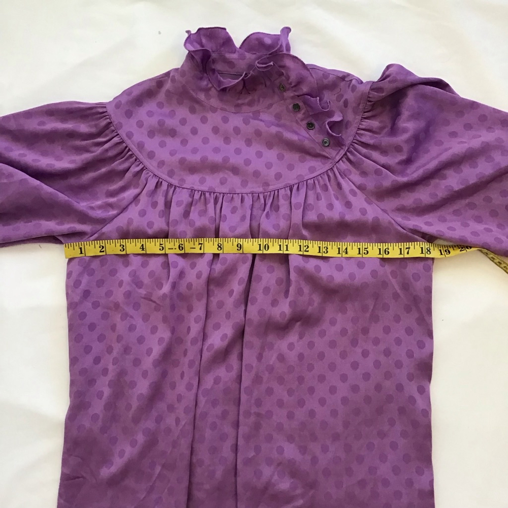 Women's Kate Spade Purple Polka Dot Long Sleeve Dress Size 4 - Picture 11 of 14